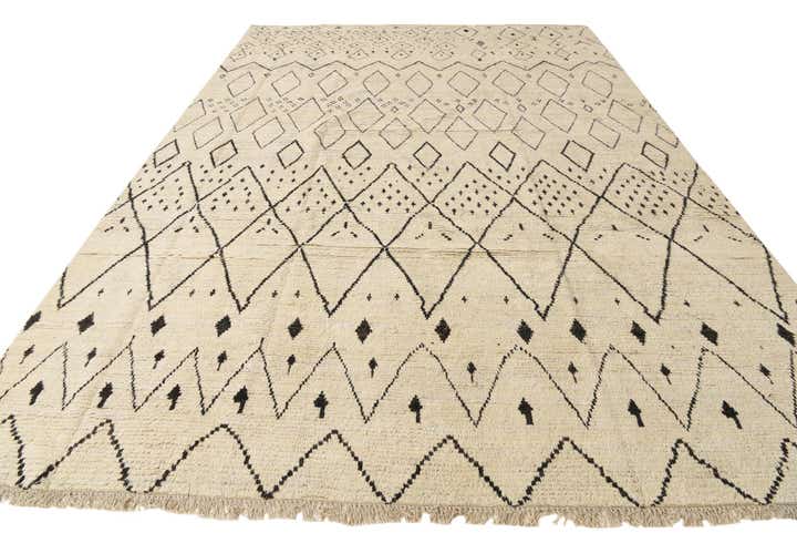10' x 14' 6 Hand Knotted Moroccan Wool Rug