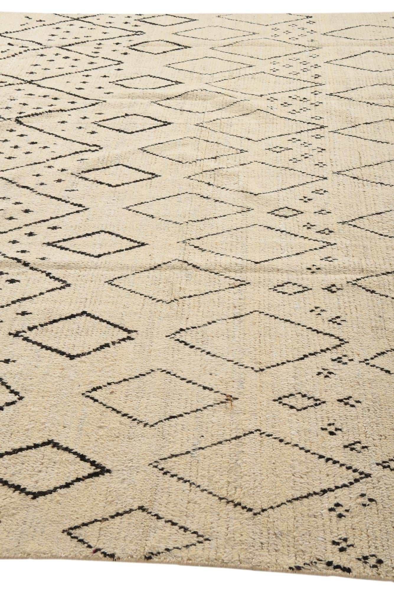 10' x 14' 6 Hand Knotted Moroccan Wool Rug
