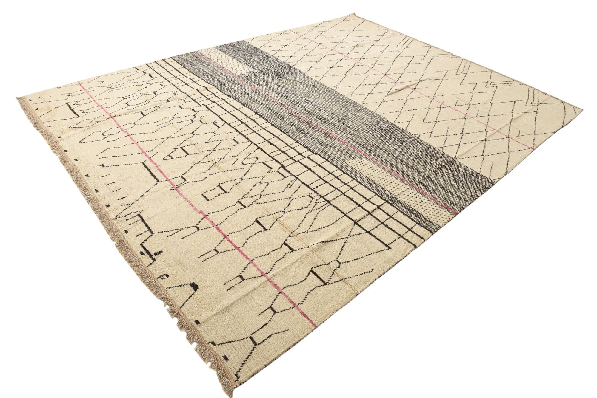 365cm x 480cm Hand Knotted Moroccan Wool Rug