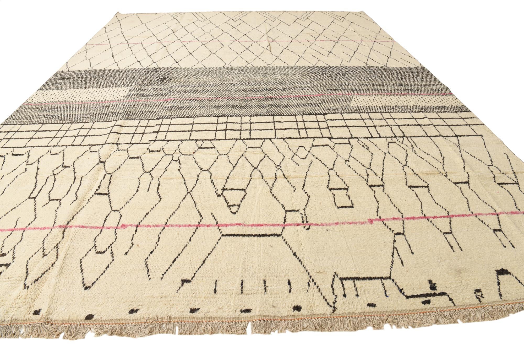 365cm x 480cm Hand Knotted Moroccan Wool Rug