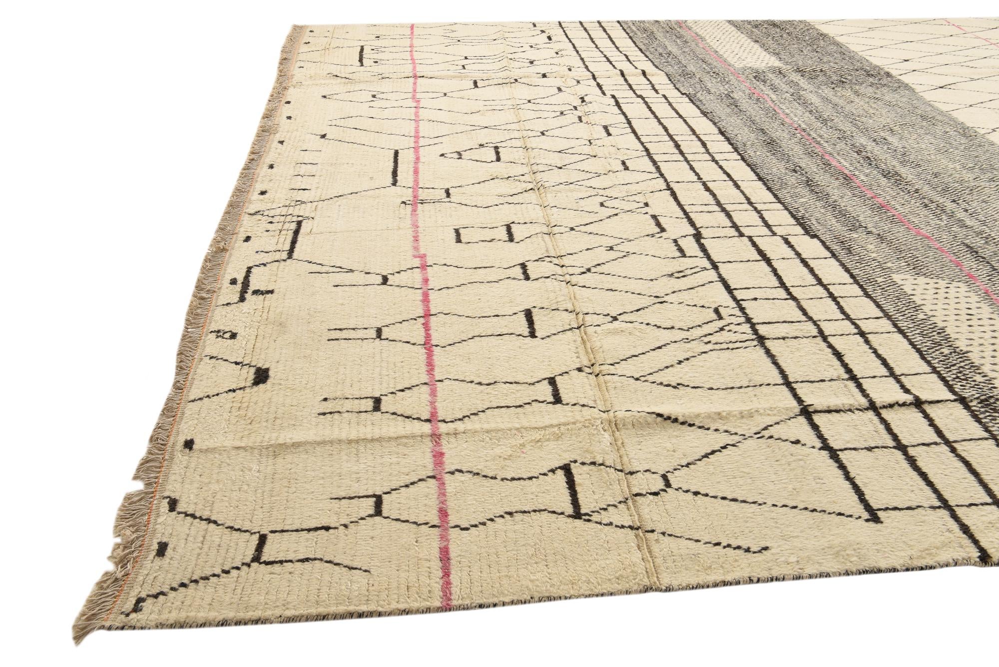 365cm x 480cm Hand Knotted Moroccan Wool Rug