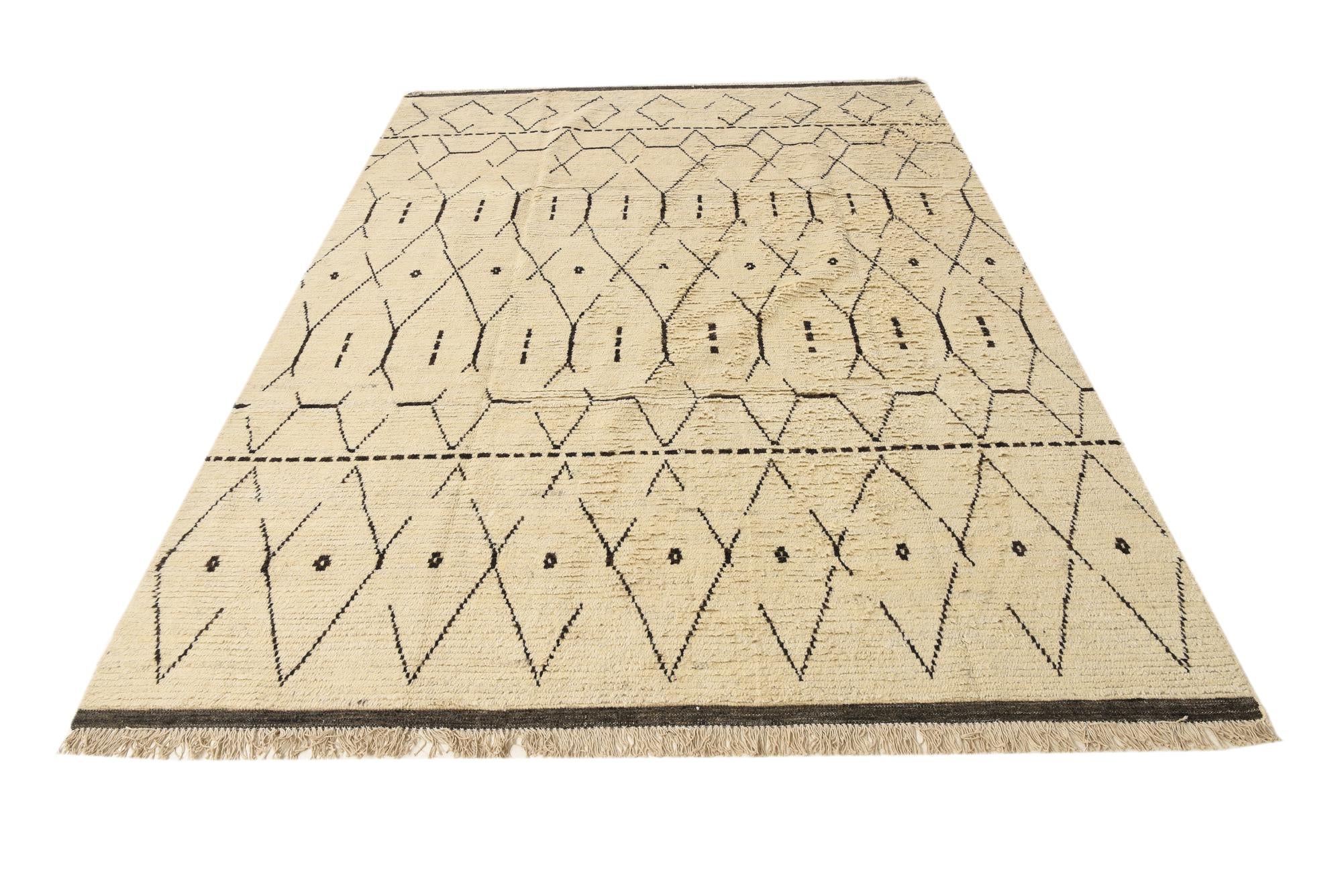 8' x 10' 10 Hand Knotted Moroccan Wool Rug