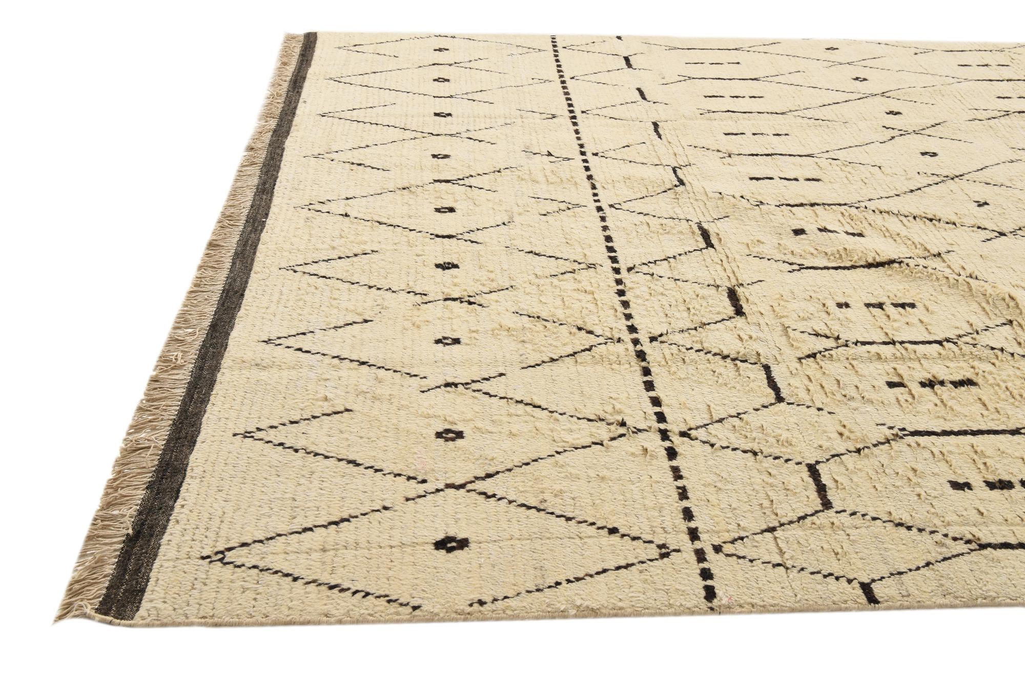 8' x 10' 10 Hand Knotted Moroccan Wool Rug