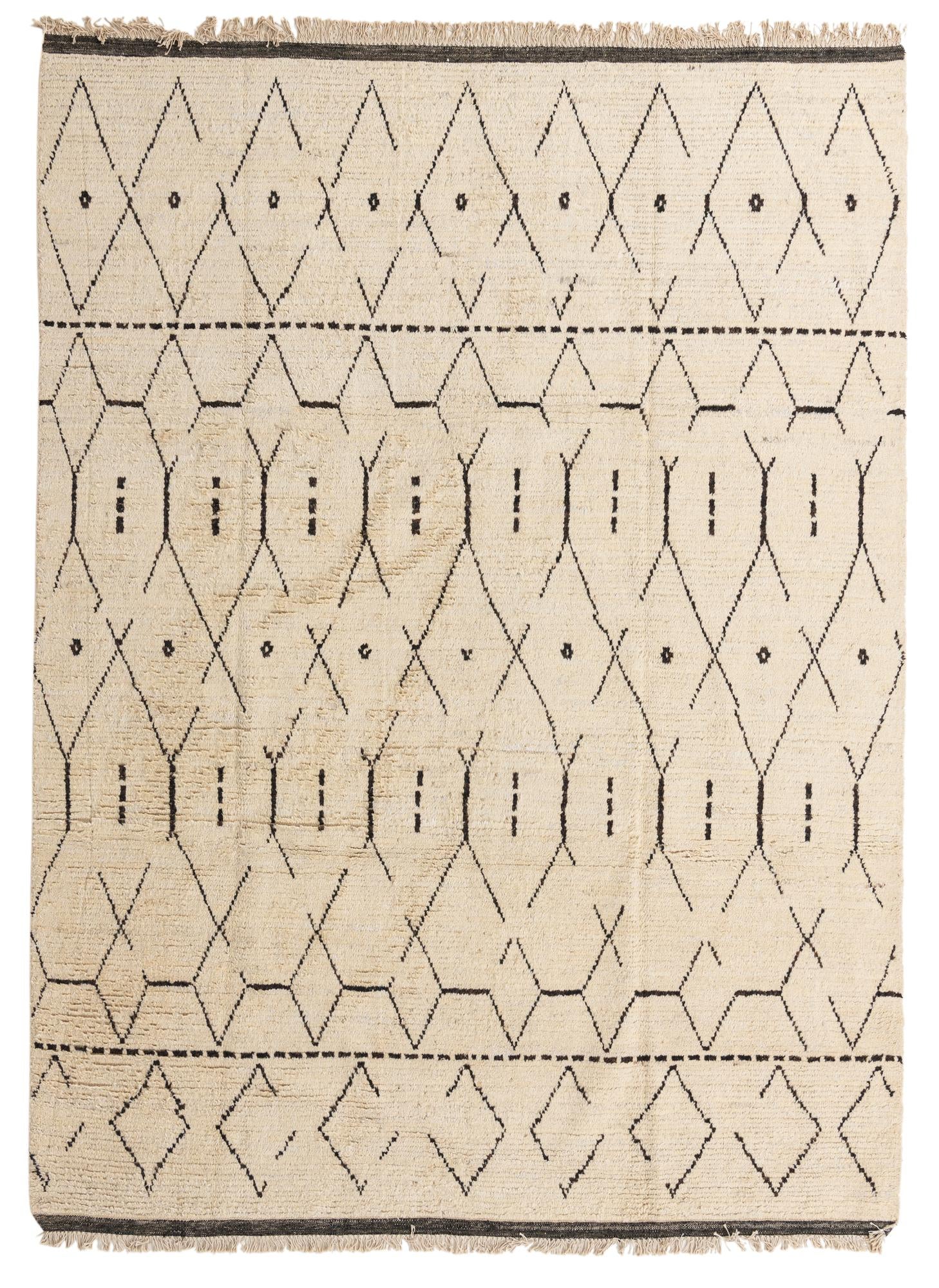 8' x 10' 10 Hand Knotted Moroccan Wool Rug