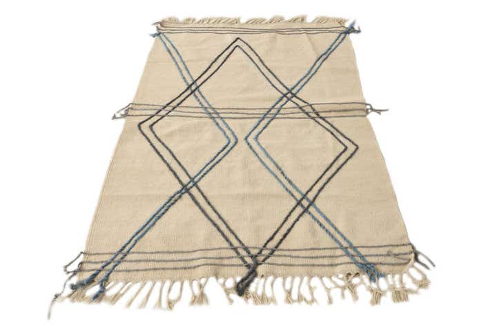 3' 5 x 5' Hand Knotted Moroccan Wool Rug