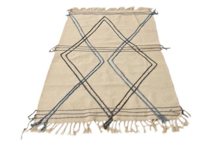 Detail image of 3' 5 x 5' Hand Knotted Moroccan Wool Rug