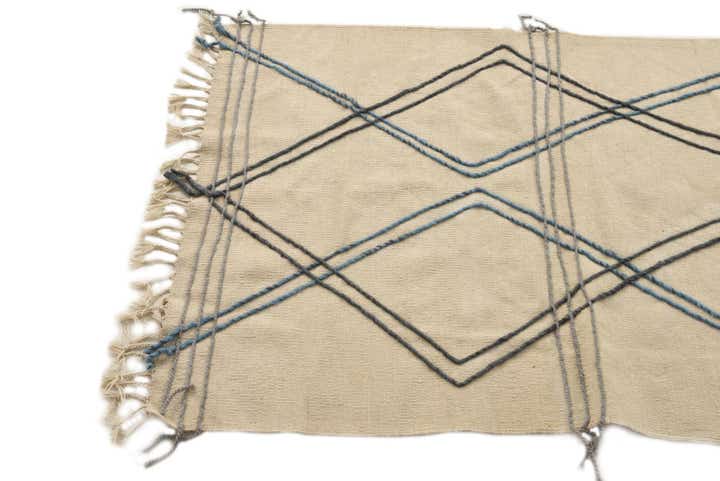 3' 5 x 5' Hand Knotted Moroccan Wool Rug