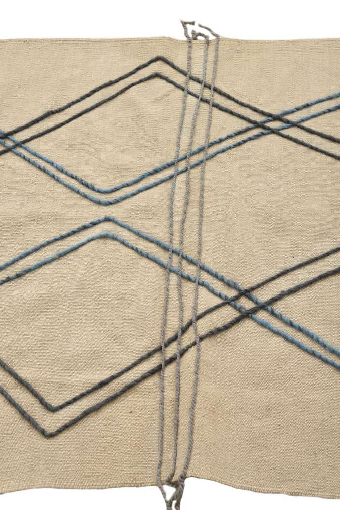3' 5 x 5' Hand Knotted Moroccan Wool Rug