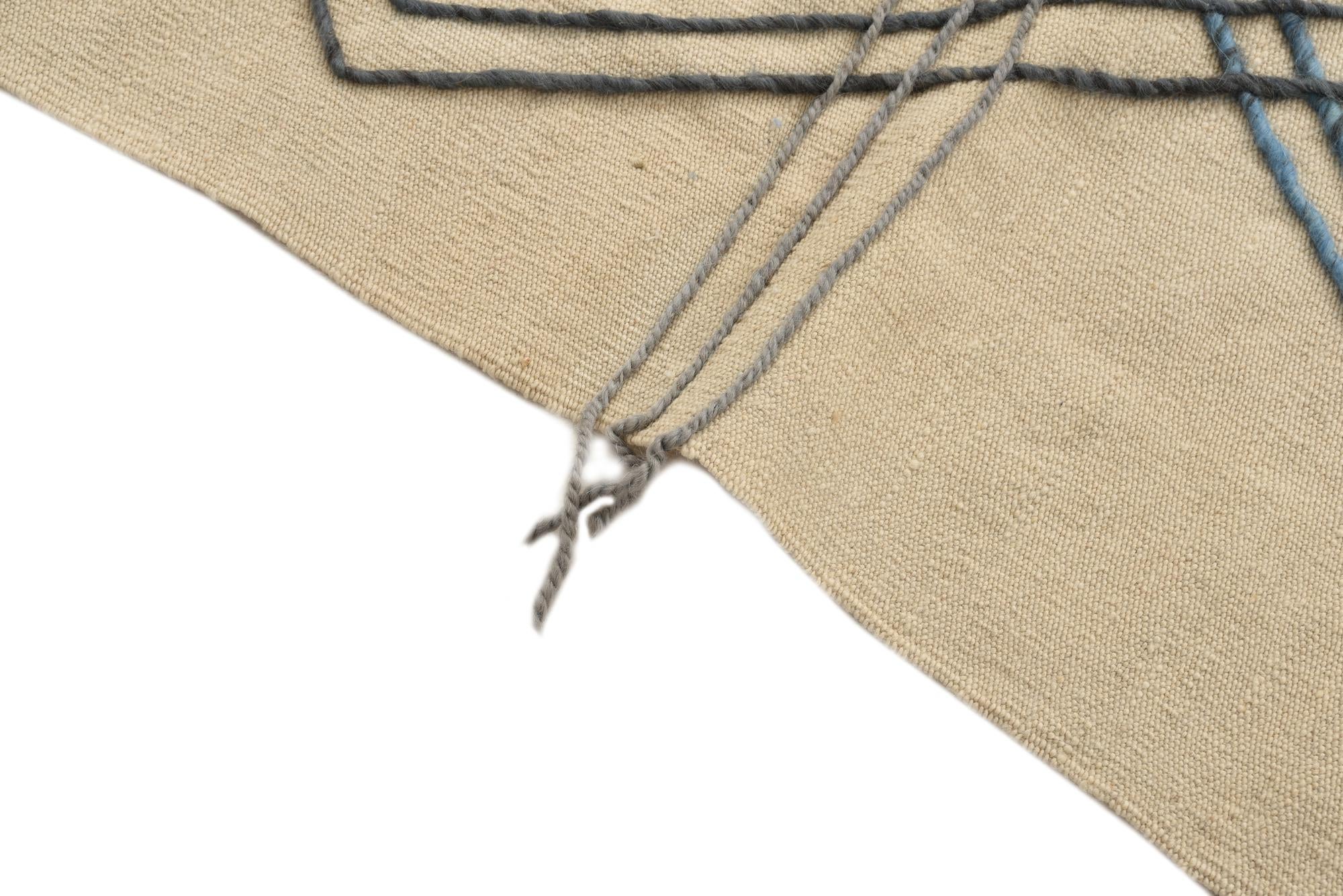 3' 5 x 5' Hand Knotted Moroccan Wool Rug