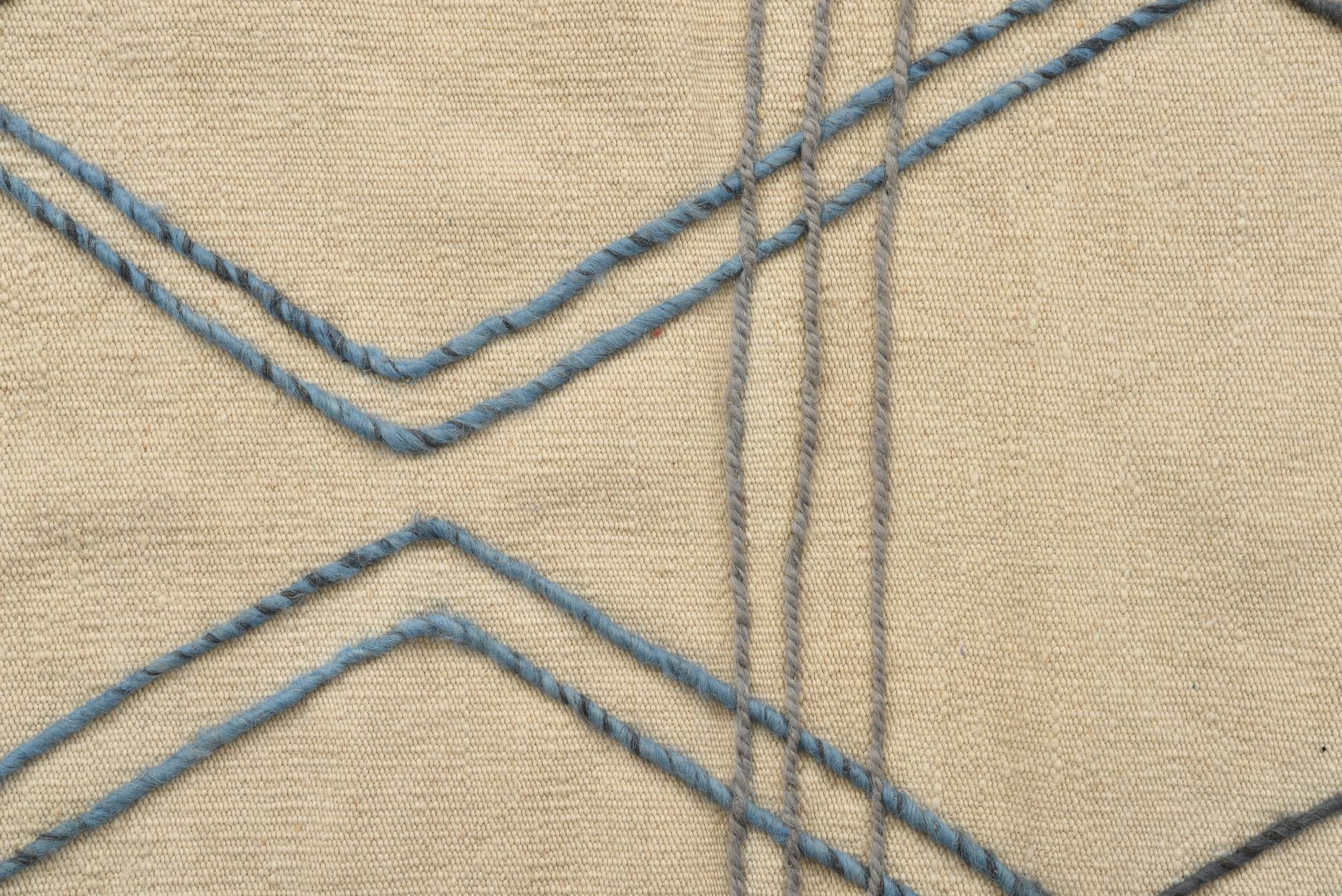 3' 5 x 5' Hand Knotted Moroccan Wool Rug