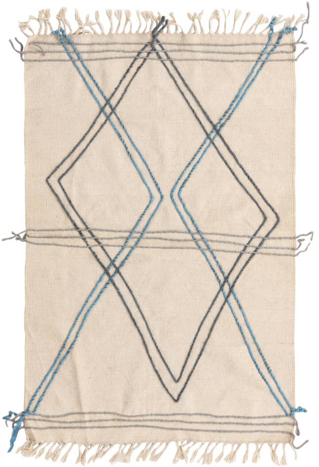 Detail image of 3' 5 x 5' Hand Knotted Moroccan Wool Rug