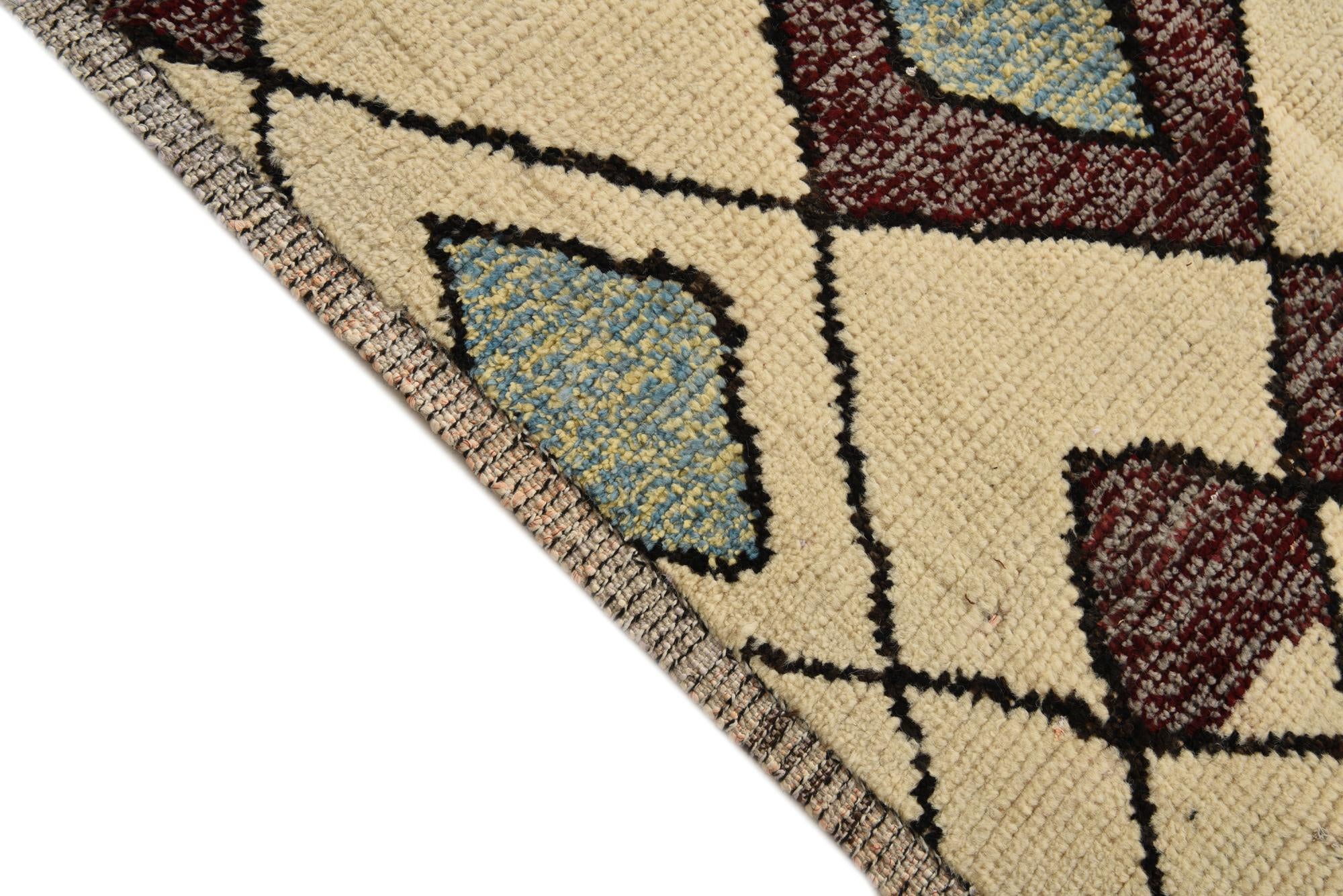 7' 11 x 10' 5 Hand Knotted Moroccan Wool Rug