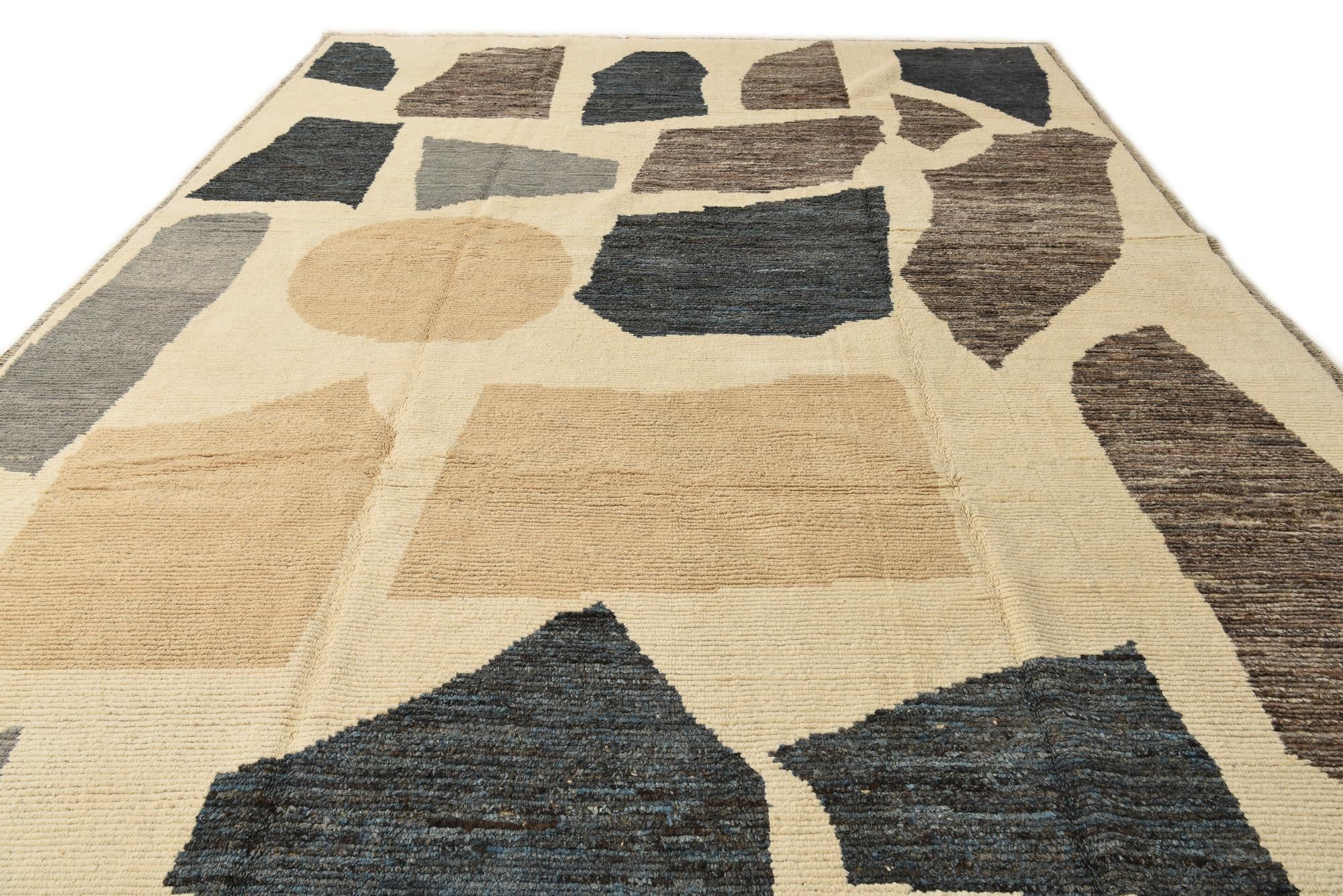 8' 11 x 14' 1 Hand Knotted Moroccan Wool Rug