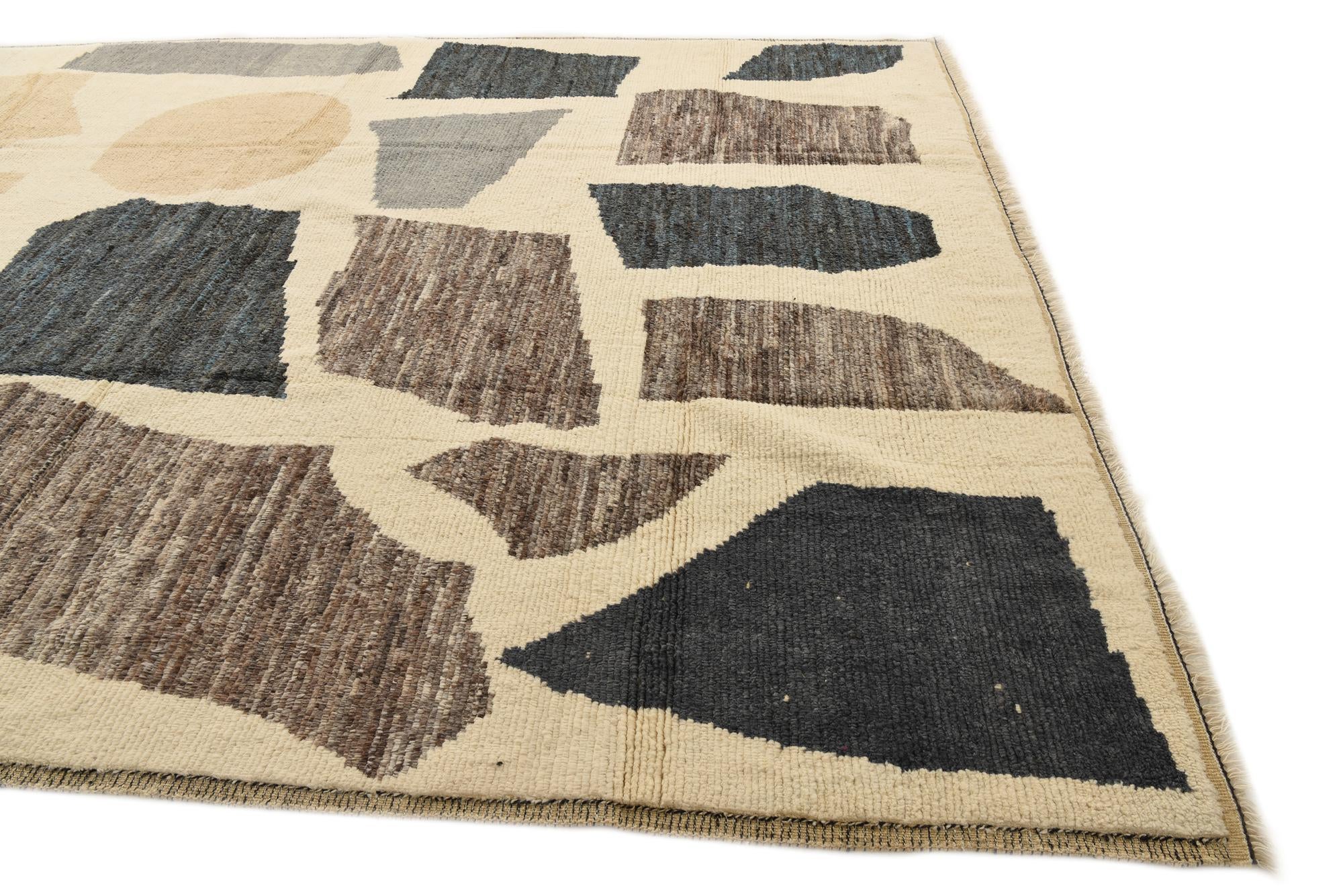 8' 11 x 14' 1 Hand Knotted Moroccan Wool Rug