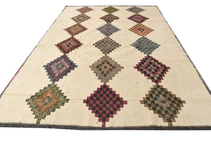 9' x 12' 8 Hand Knotted Moroccan Wool Rug