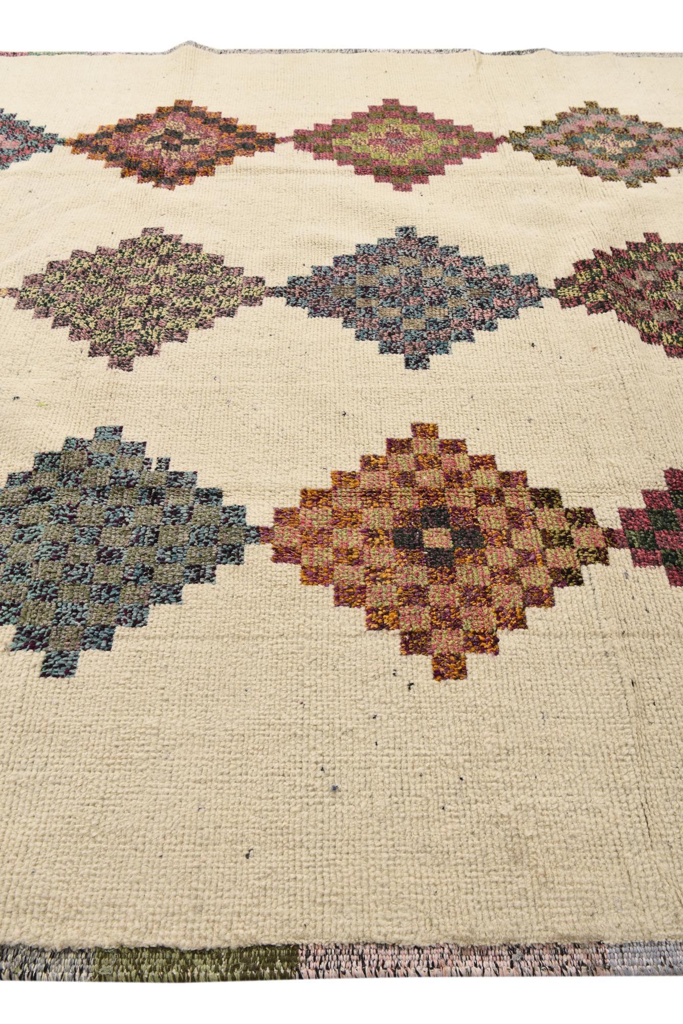9' x 12' 8 Hand Knotted Moroccan Wool Rug