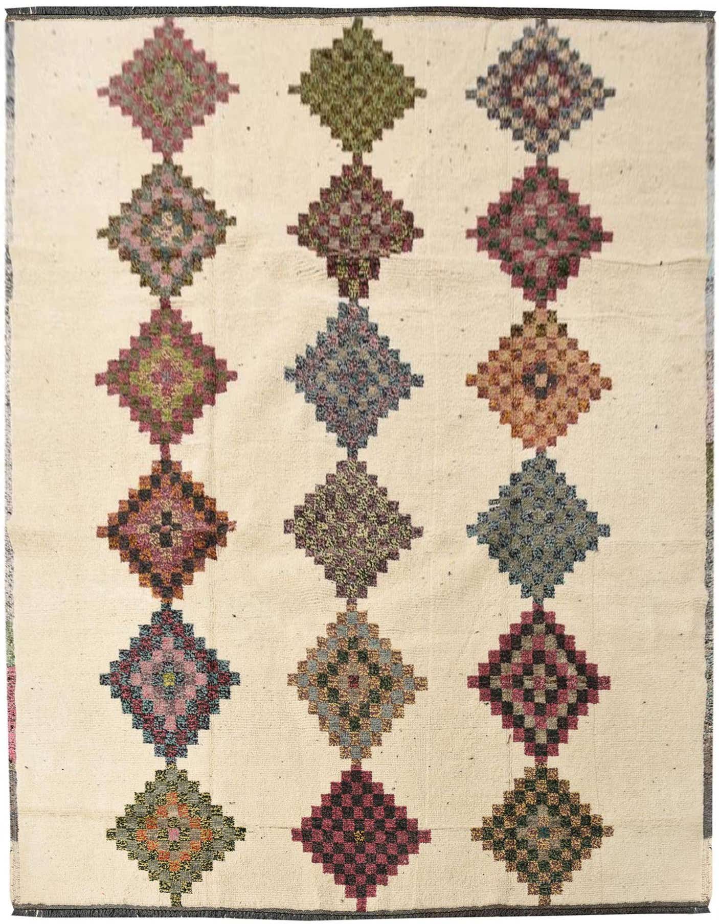9' x 12' 8 Hand Knotted Moroccan Wool Rug