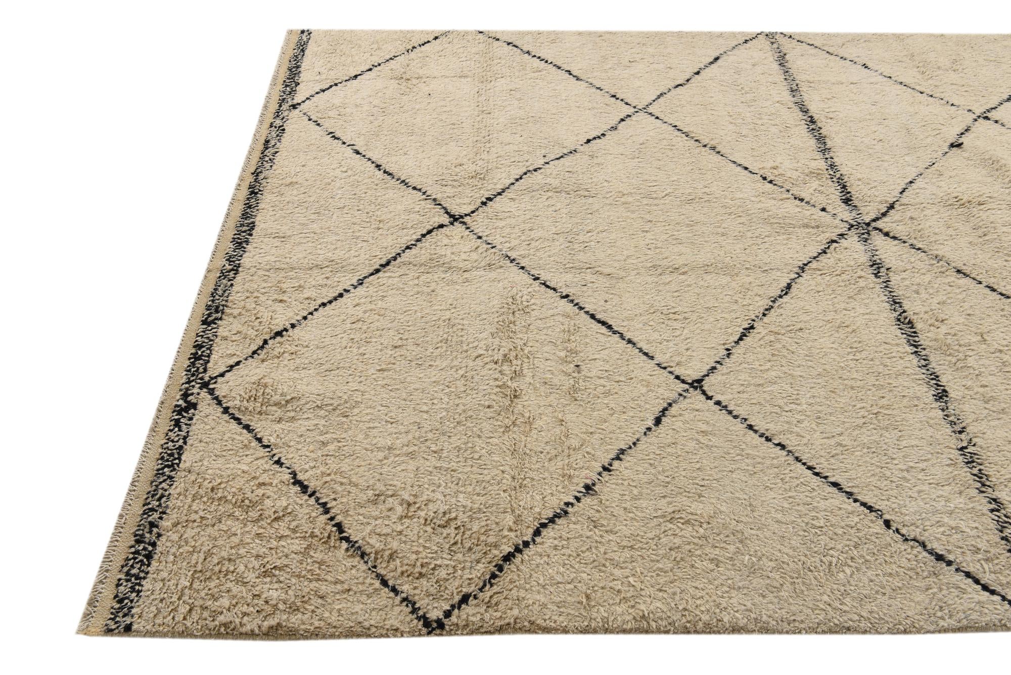 6' 3 x 9' 4 Hand Knotted Moroccan Wool Rug
