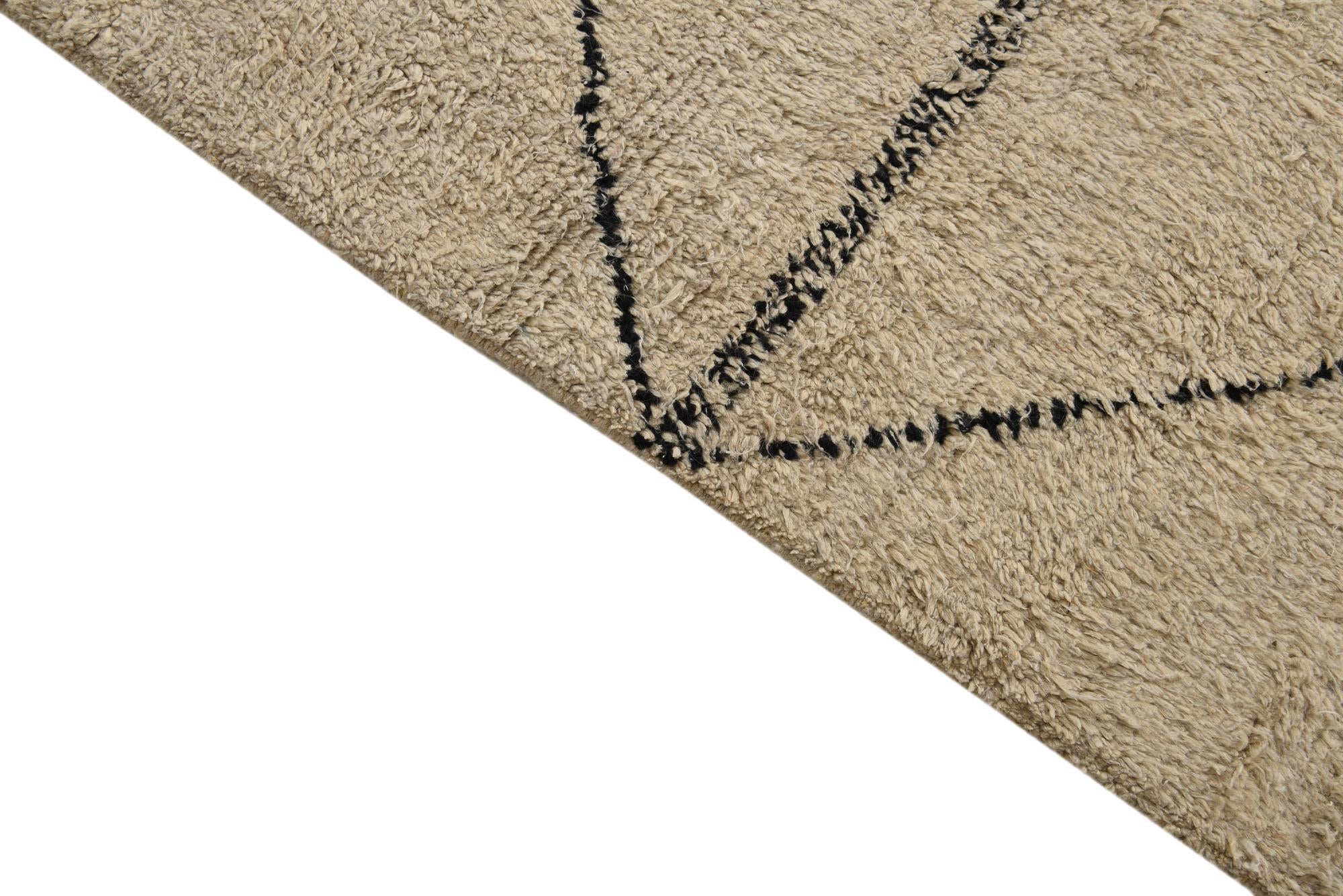 6' 3 x 9' 4 Hand Knotted Moroccan Wool Rug