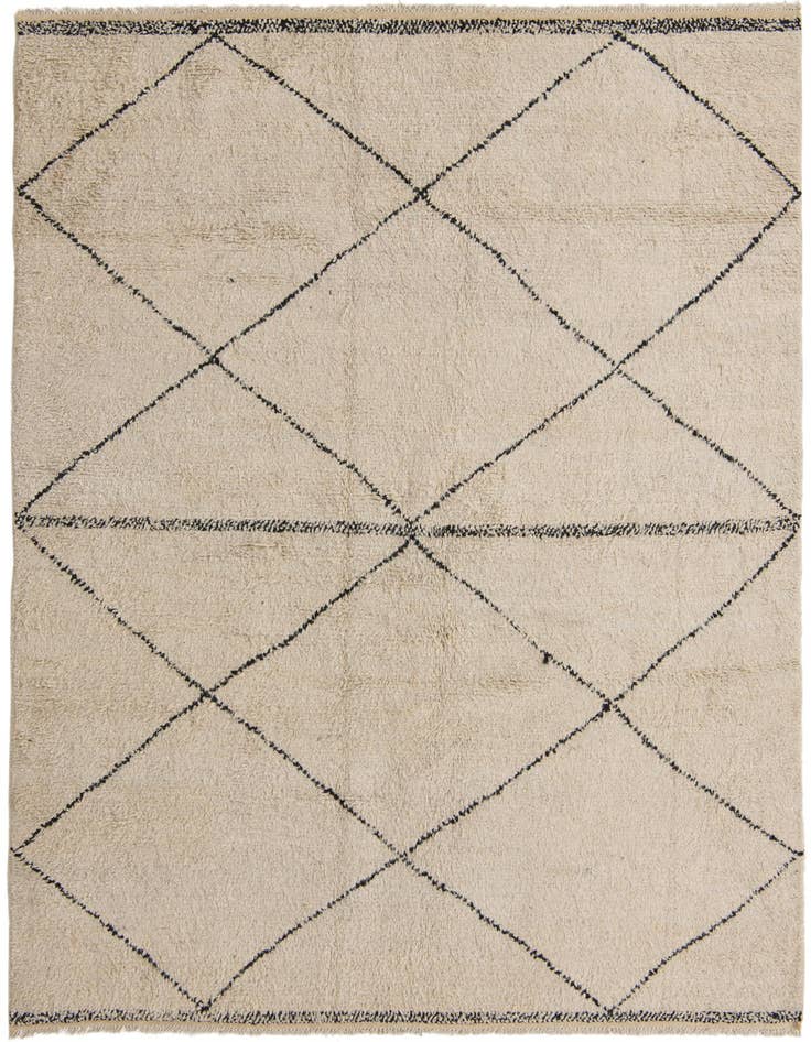 Detail image of 6' 3 x 9' 4 Hand Knotted Moroccan Wool Rug