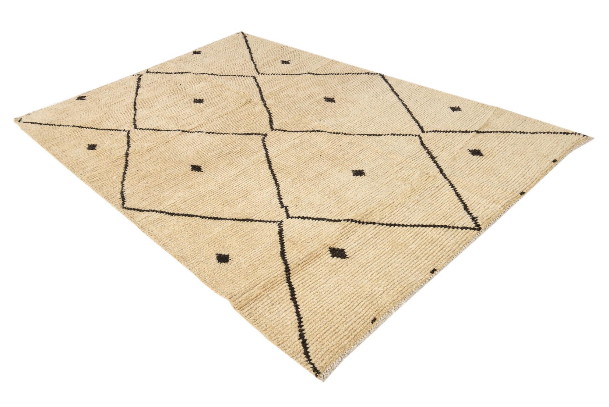 6' 2 x 9' 3 Hand Knotted Moroccan Wool Rug