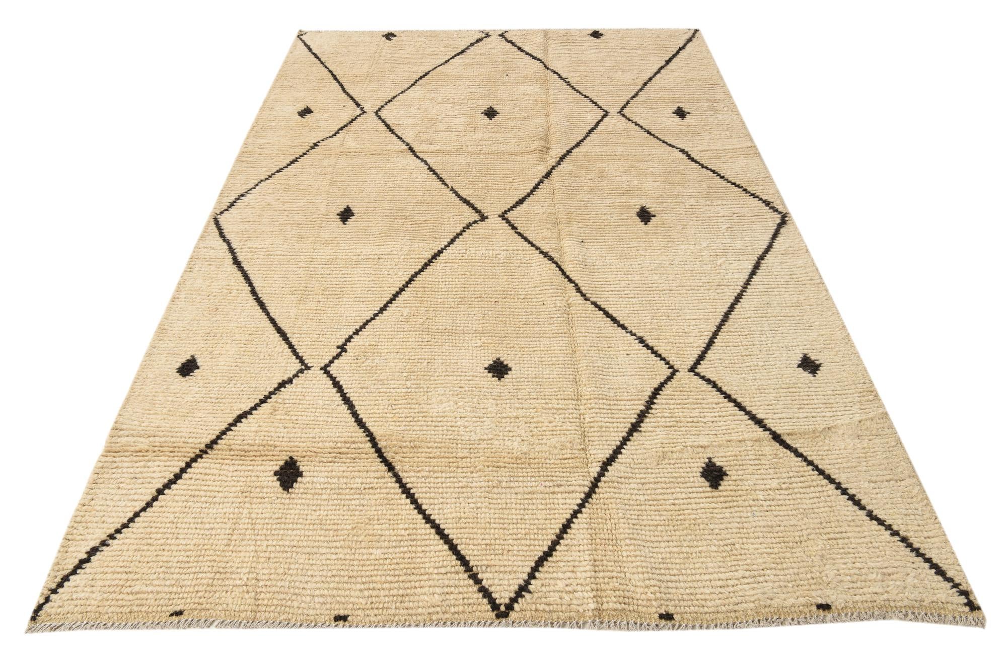 6' 2 x 9' 3 Hand Knotted Moroccan Wool Rug