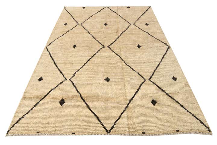 6' 2 x 9' 3 Hand Knotted Moroccan Wool Rug