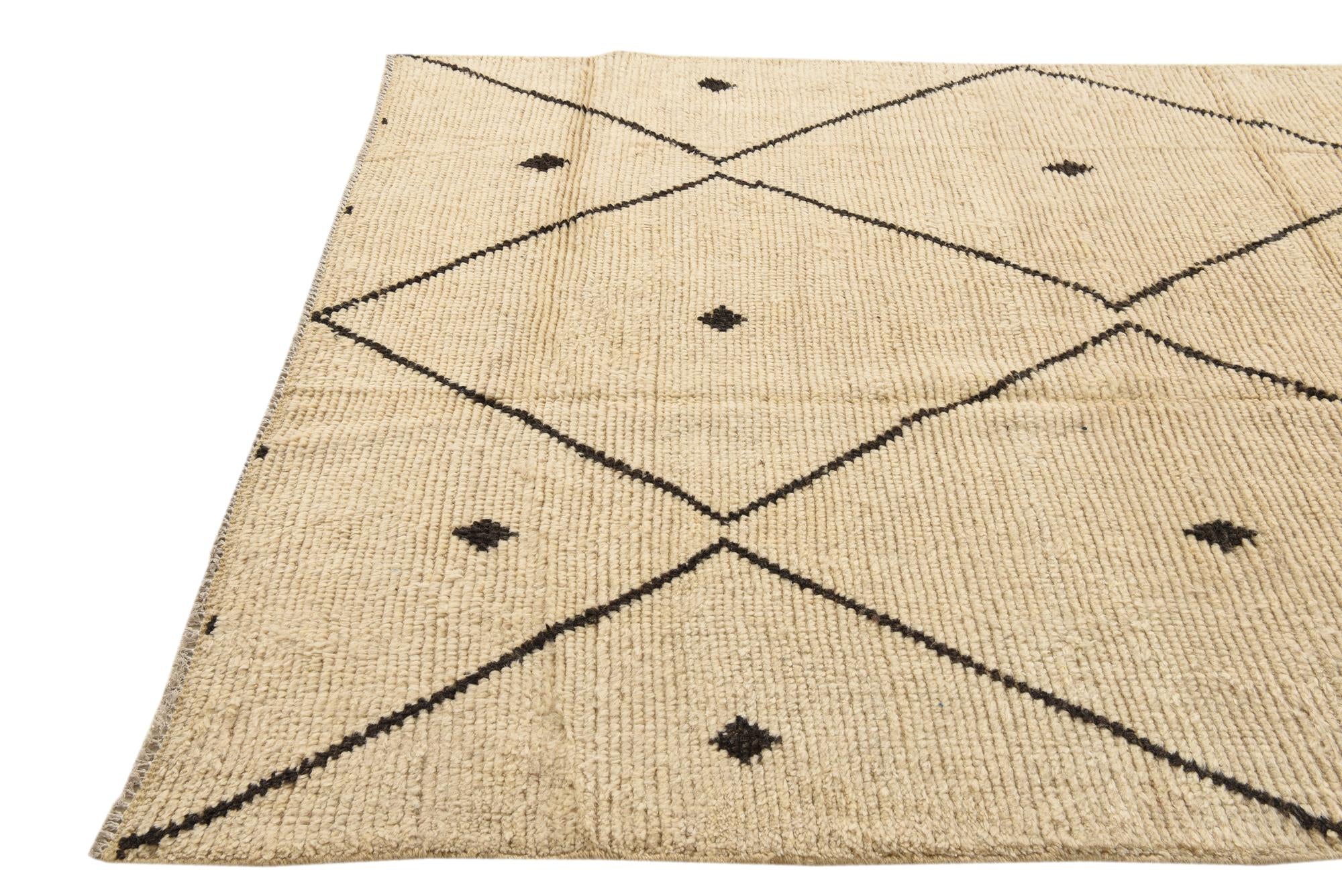 6' 2 x 9' 3 Hand Knotted Moroccan Wool Rug