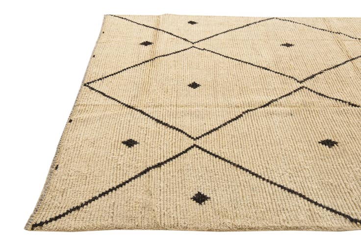 Detail image of 6' 2 x 9' 3 Hand Knotted Moroccan Wool Rug