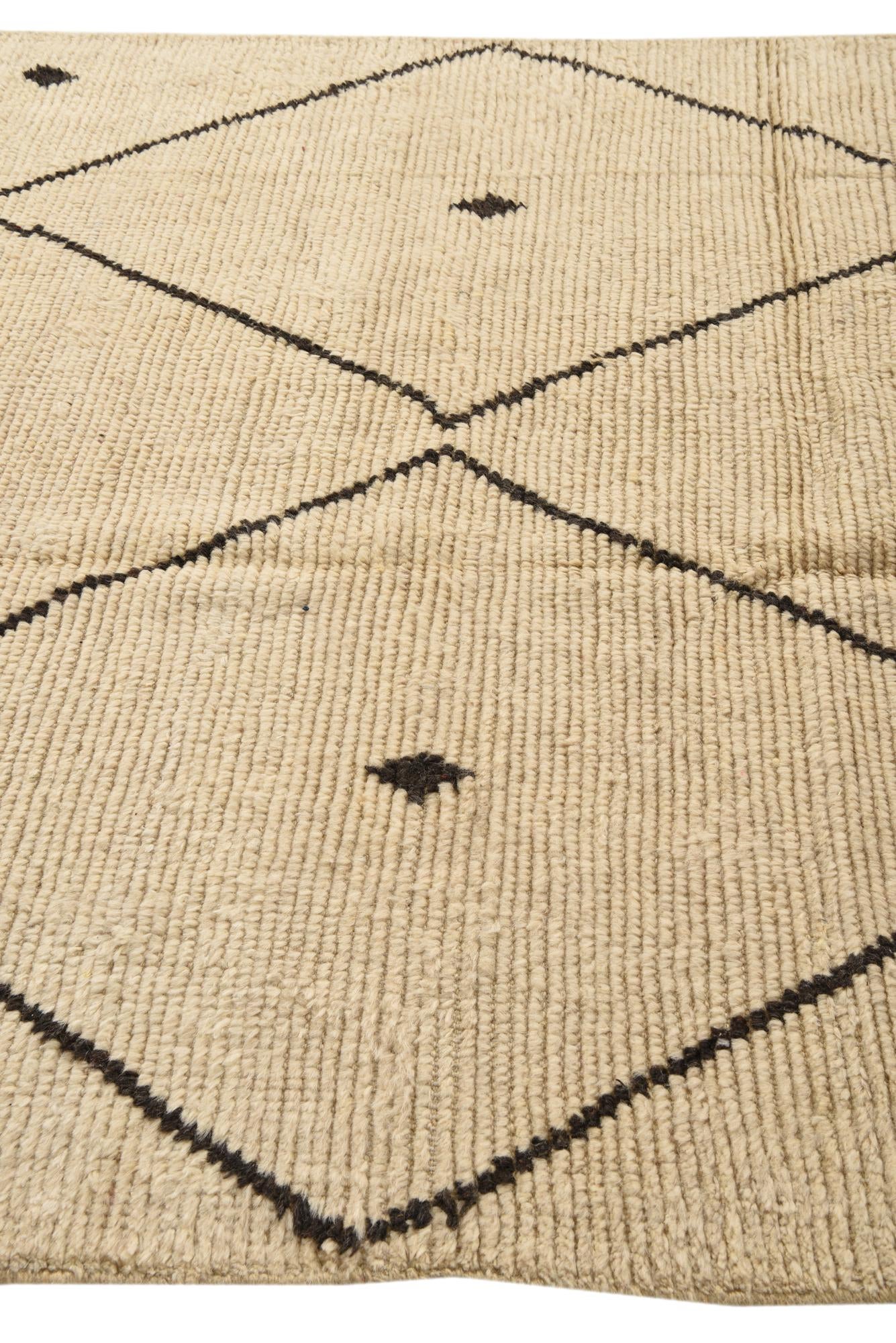 6' 2 x 9' 3 Hand Knotted Moroccan Wool Rug