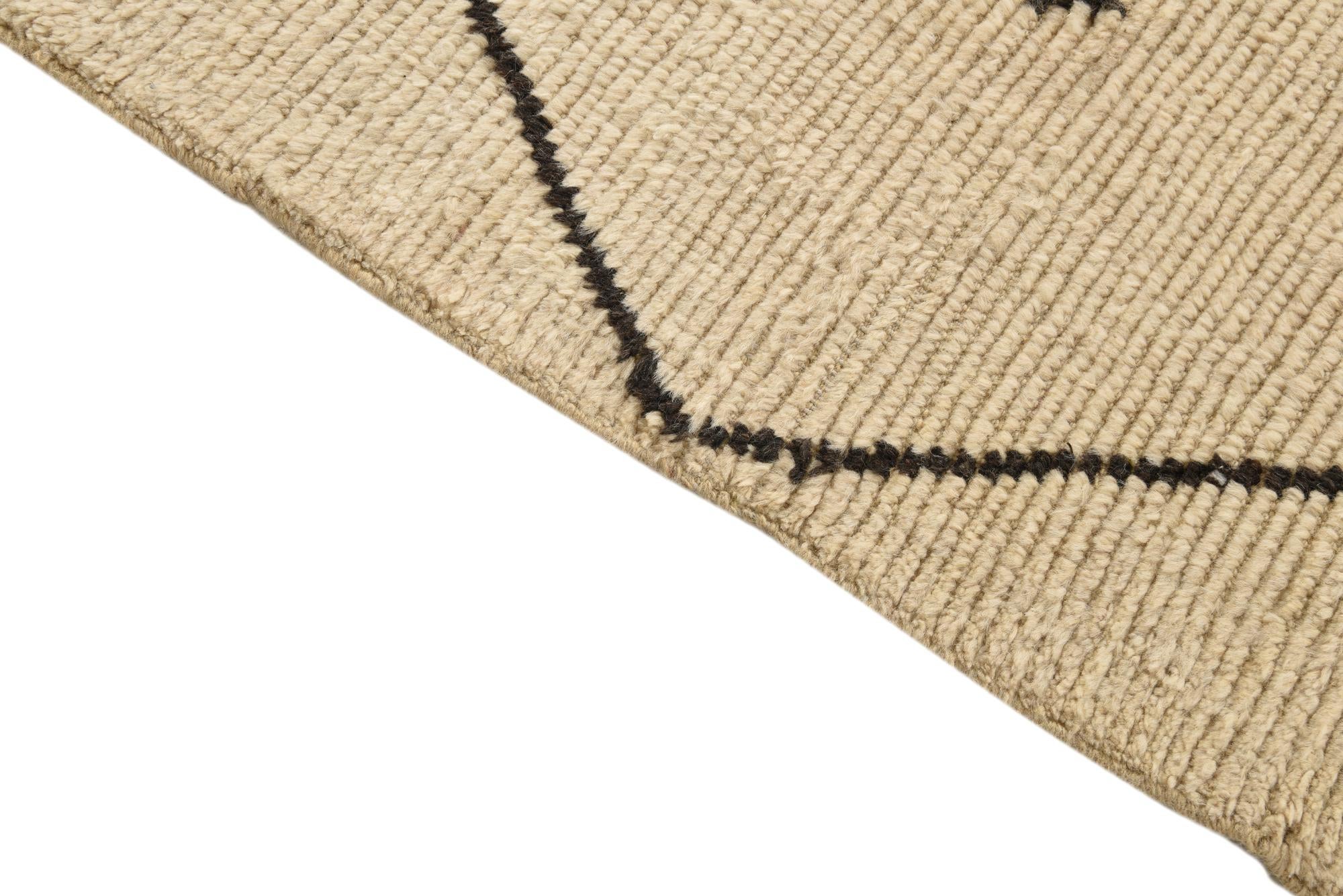 6' 2 x 9' 3 Hand Knotted Moroccan Wool Rug