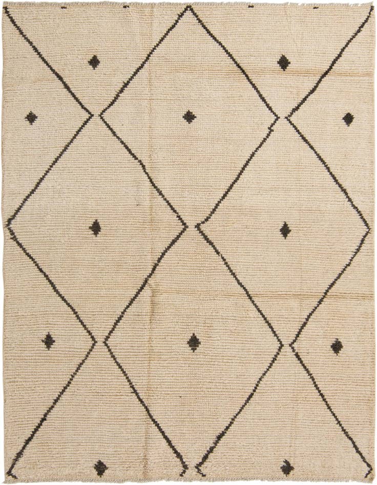 Detail image of 6' 2 x 9' 3 Hand Knotted Moroccan Wool Rug