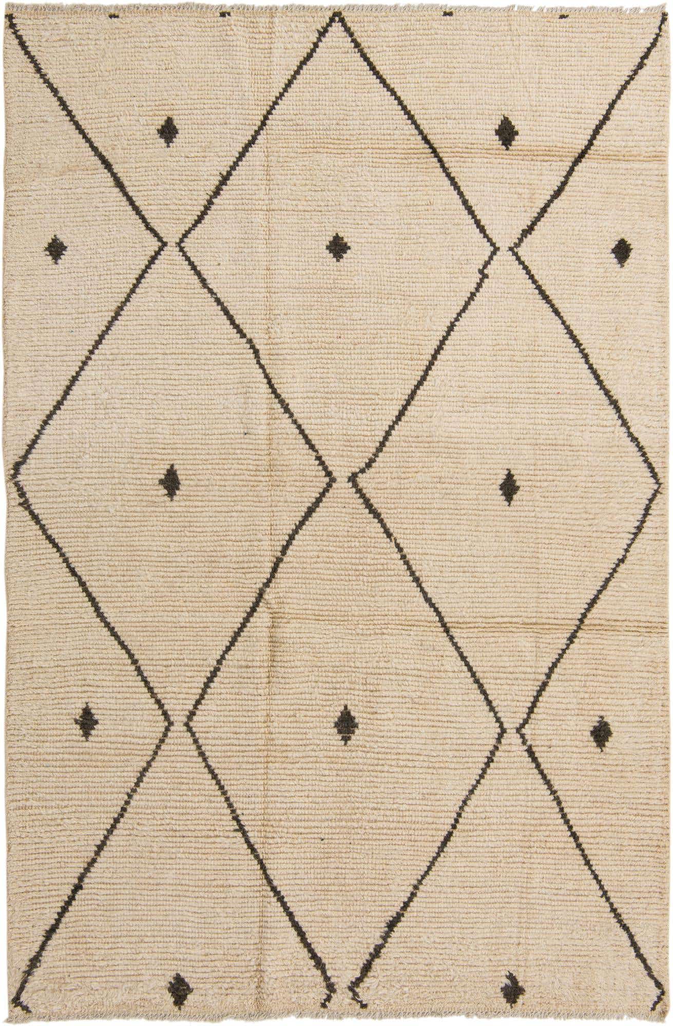 6' 2 x 9' 3 Hand Knotted Moroccan Wool Rug