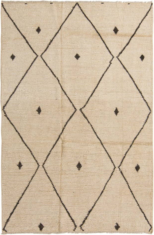 Detail image of 6' 2 x 9' 3 Hand Knotted Moroccan Wool Rug