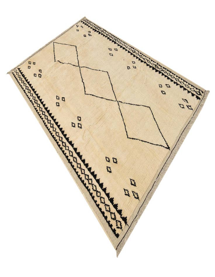 Detail image of 6' 2 x 9' 3  Hand Knotted Moroccan Wool Rug