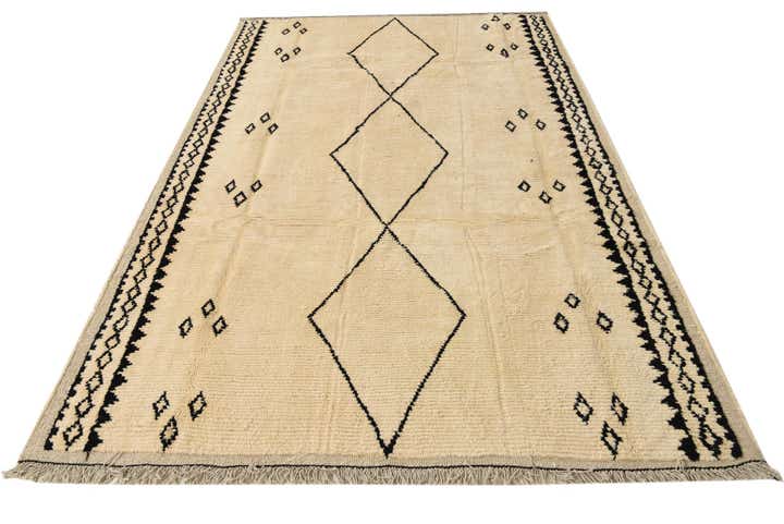6' 2 x 9' 3 Hand Knotted Moroccan Wool Rug