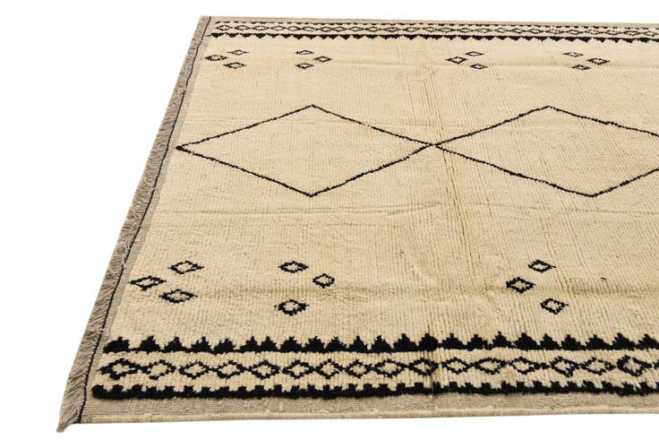 Detail image of 6' 2 x 9' 3 Hand Knotted Moroccan Wool Rug