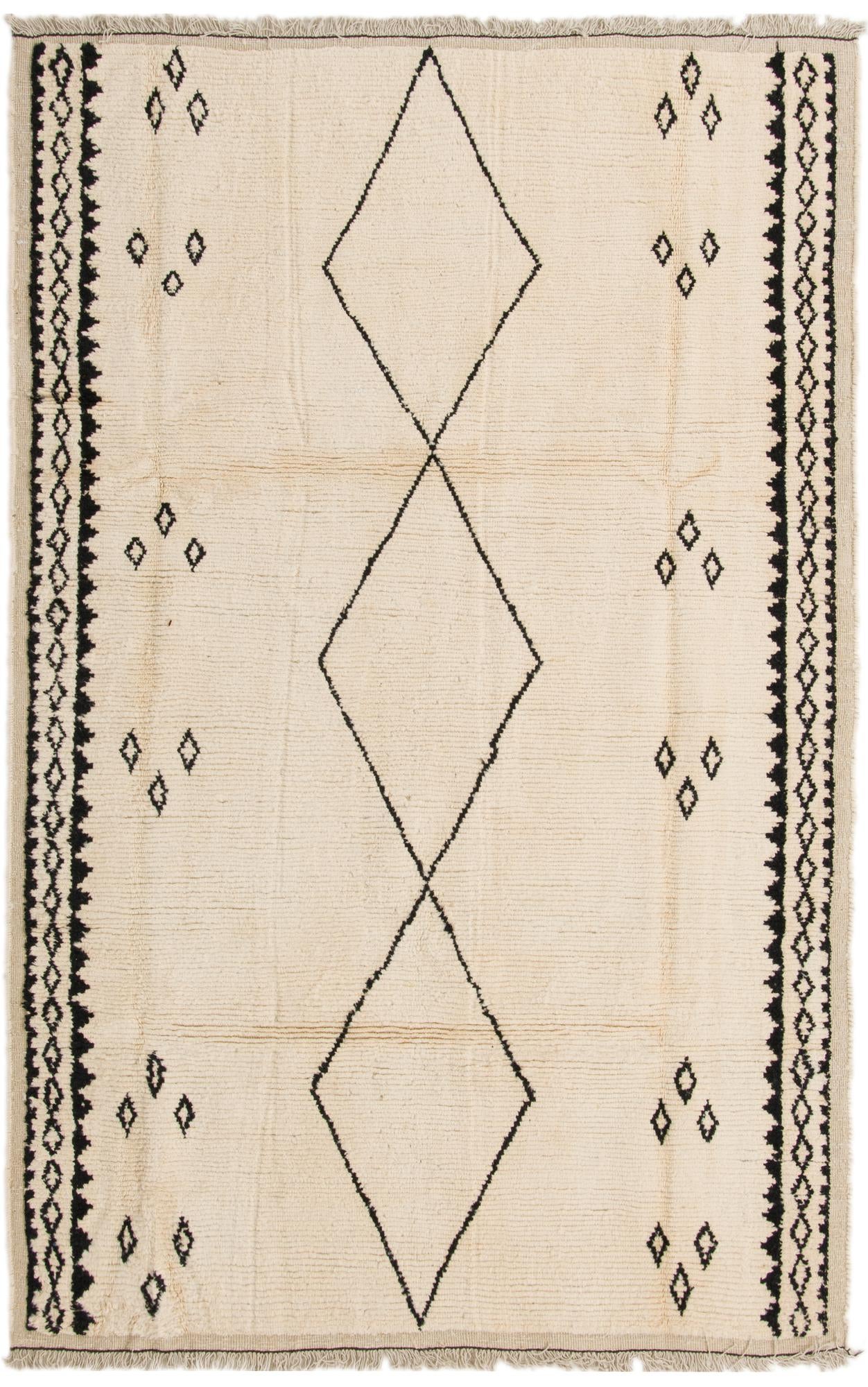 6' 2 x 9' 3 Hand Knotted Moroccan Wool Rug