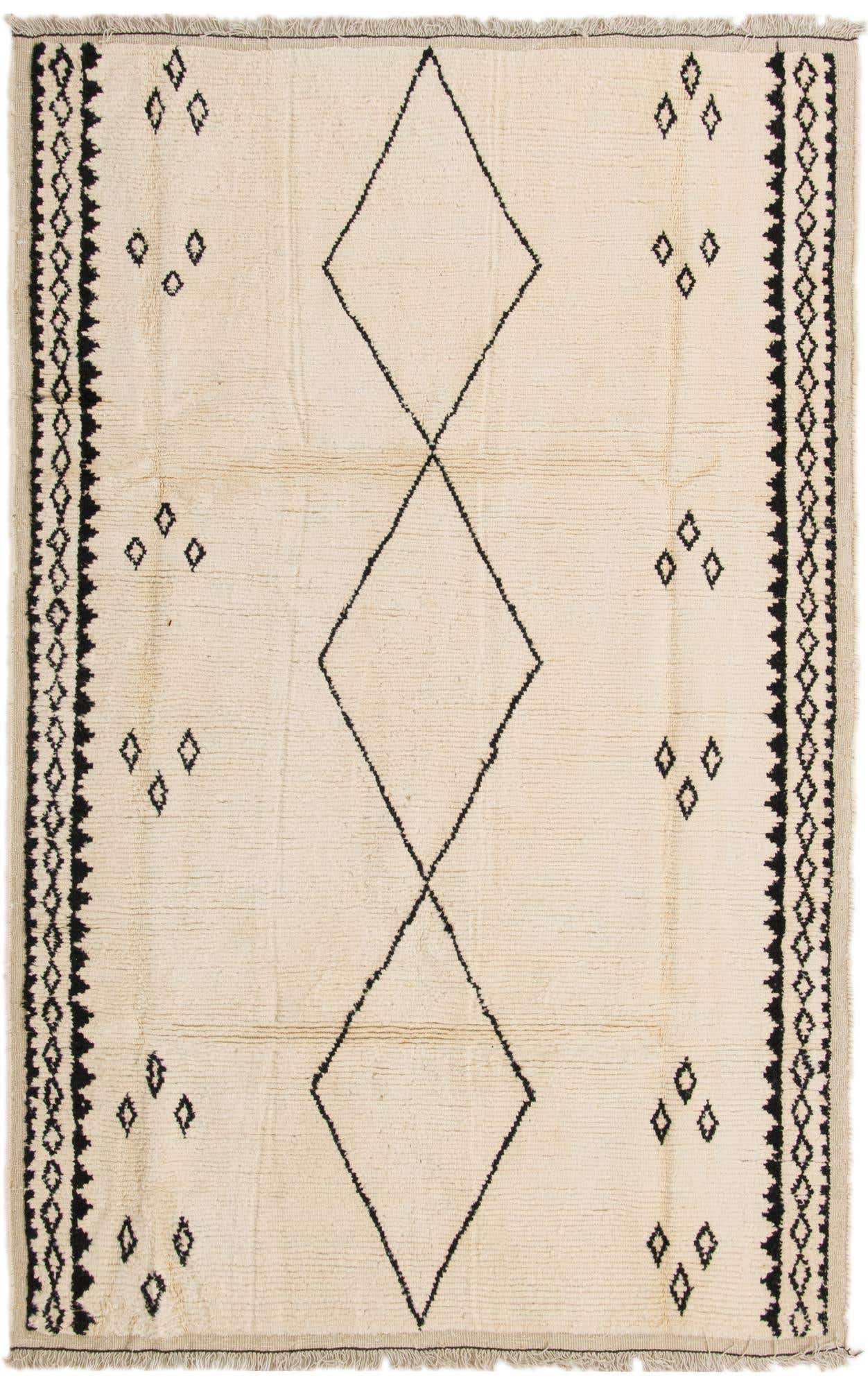 6' 2 x 9' 3 Hand Knotted Moroccan Wool Rug