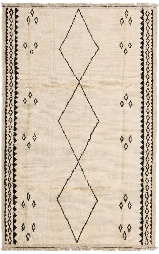 6' 2 x 9' 3 Hand Knotted Moroccan Wool Rug