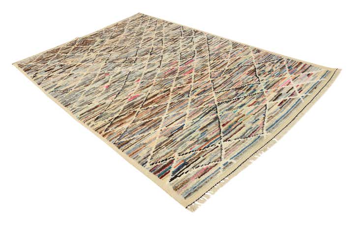 6' 3 x 9' 2 Hand Knotted Moroccan Wool Rug