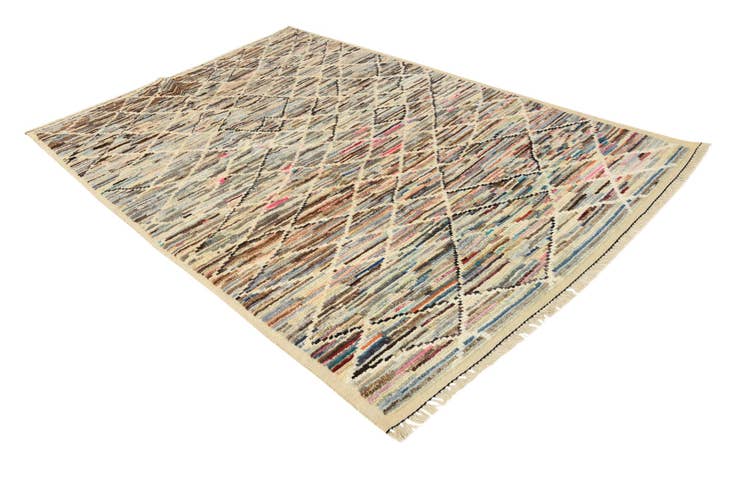 Detail image of 6' 3 x 9' 2 Hand Knotted Moroccan Wool Rug