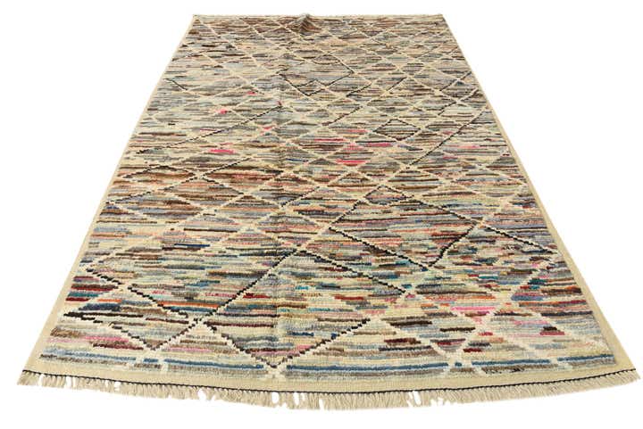 6' 3 x 9' 2 Hand Knotted Moroccan Wool Rug