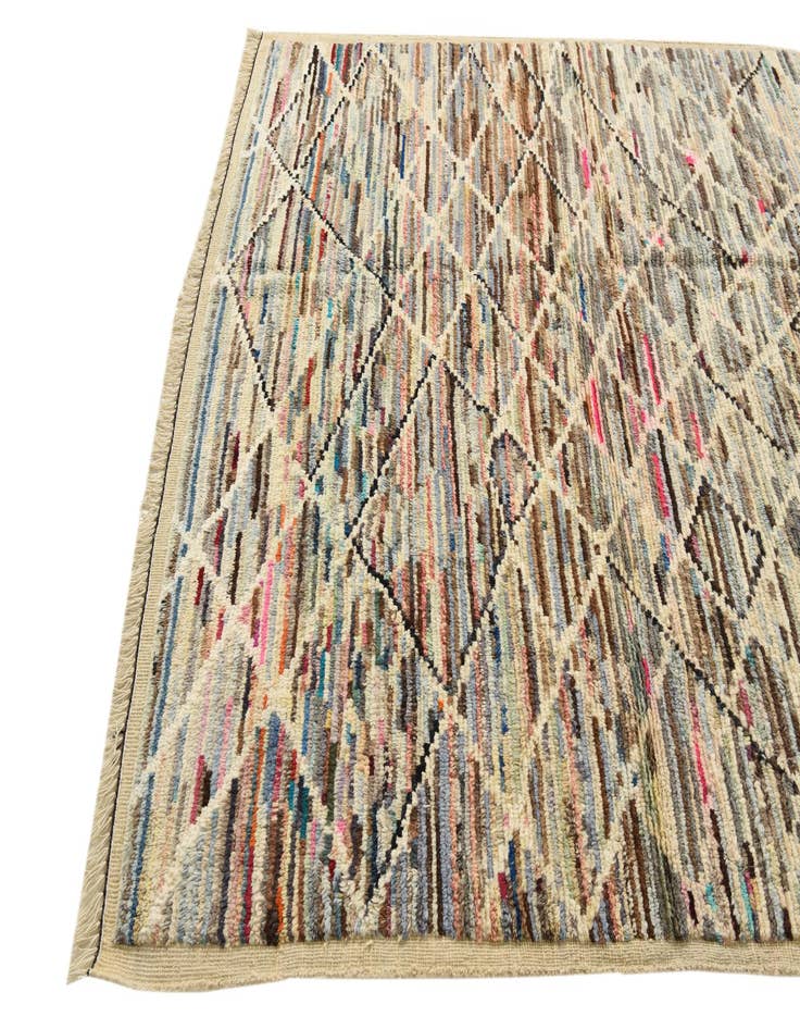 Detail image of 6' 3 x 9' 2  Hand Knotted Moroccan Wool Rug