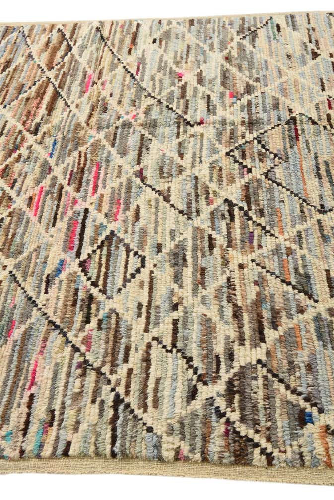 6' 3 x 9' 2 Hand Knotted Moroccan Wool Rug
