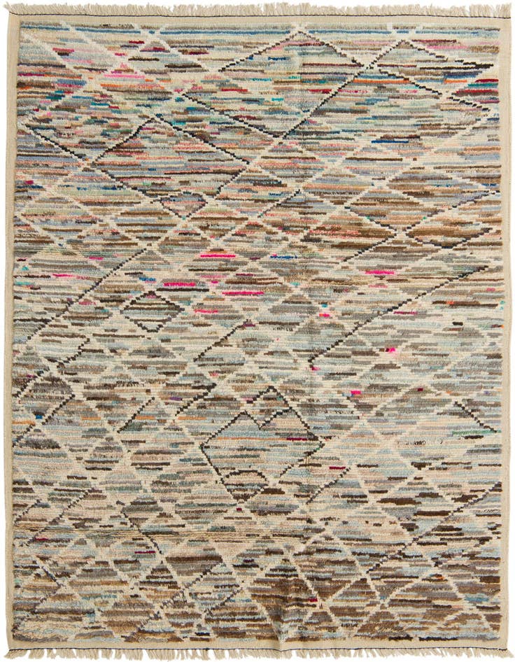 Detail image of 6' 3 x 9' 2 Hand Knotted Moroccan Wool Rug