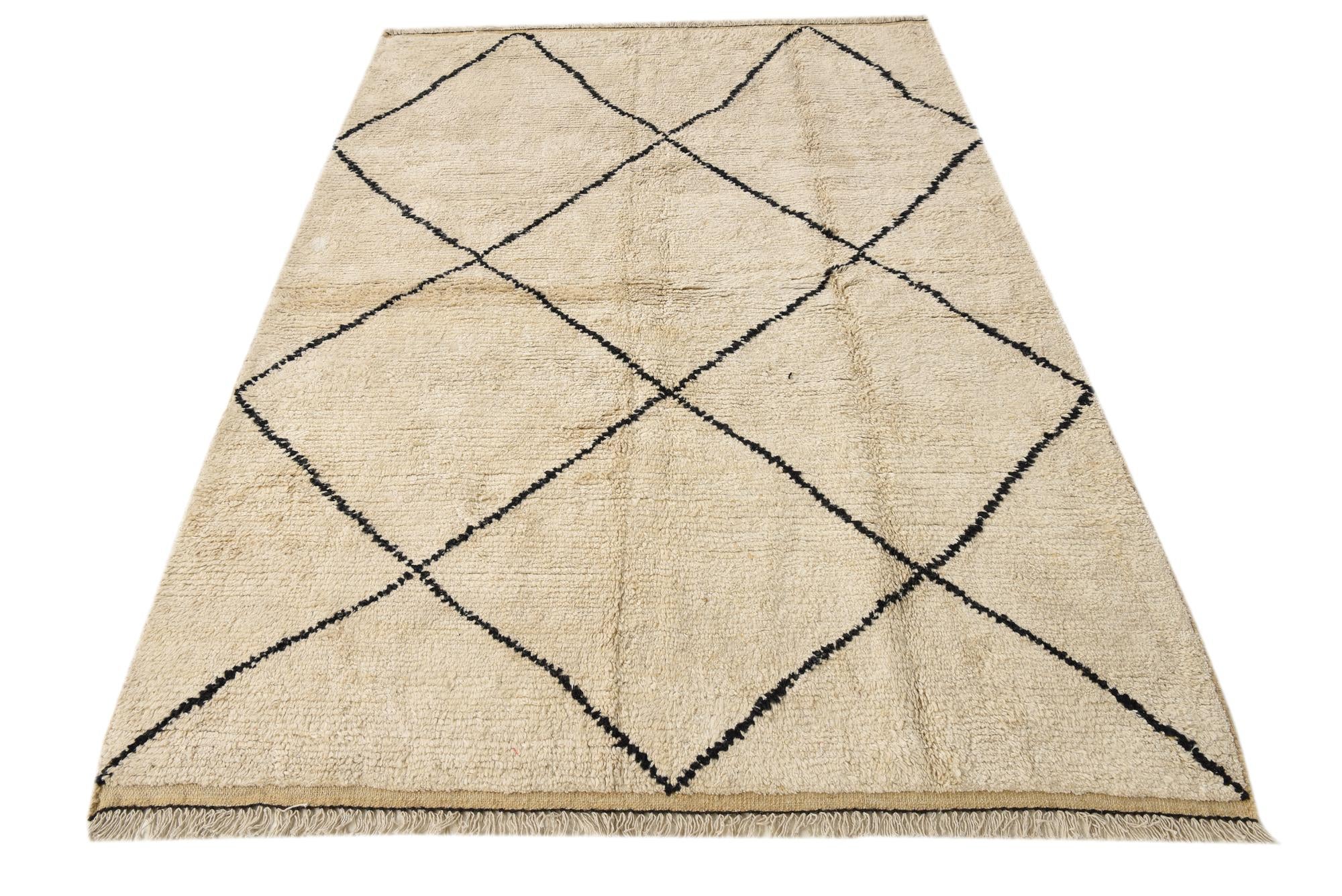 5' 2 x 7' 5 Hand Knotted Moroccan Wool Rug