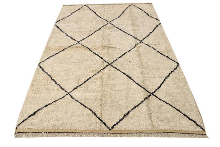 Detail image of 5' 2 x 7' 5 Hand Knotted Moroccan Wool Rug