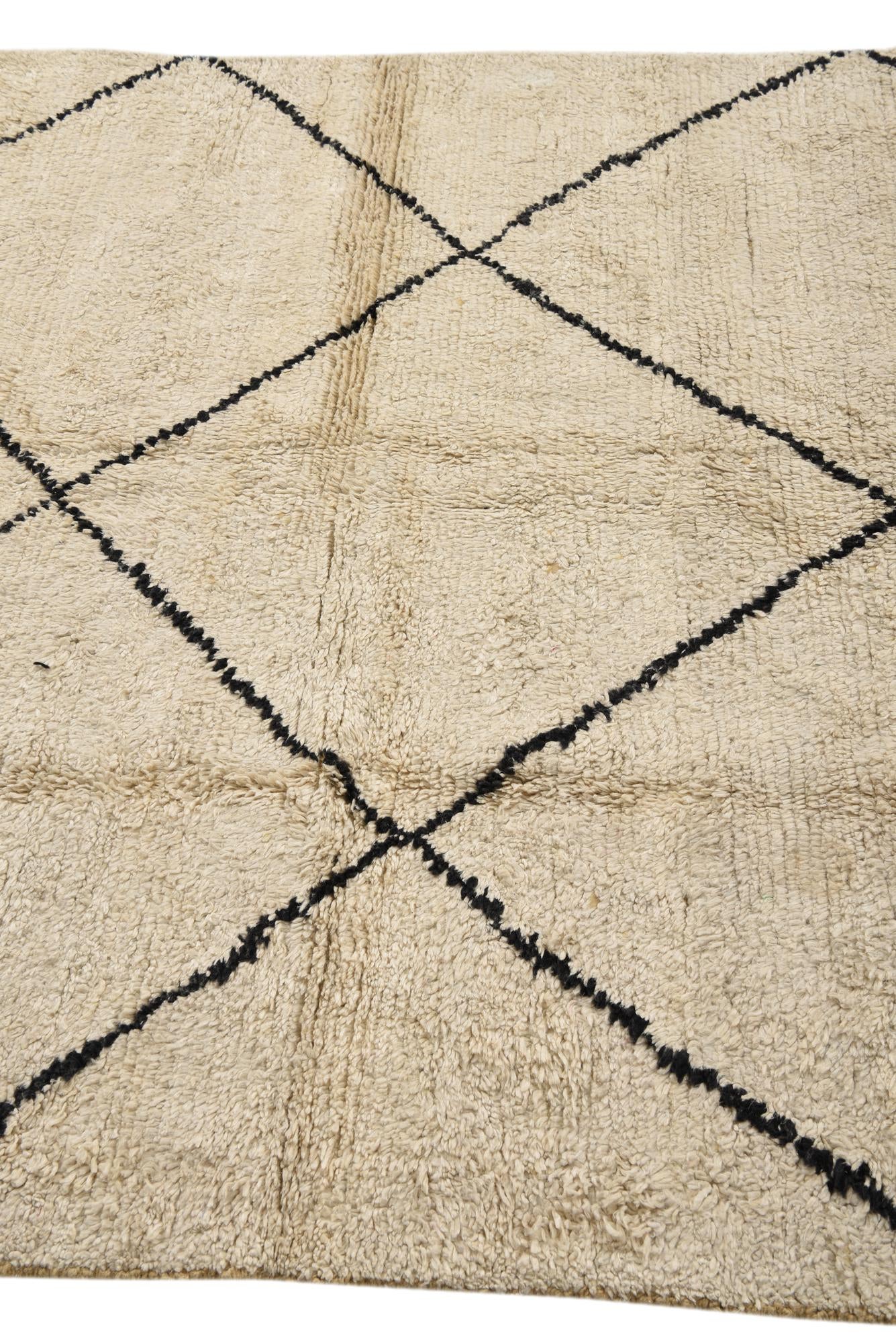5' 2 x 7' 5 Hand Knotted Moroccan Wool Rug