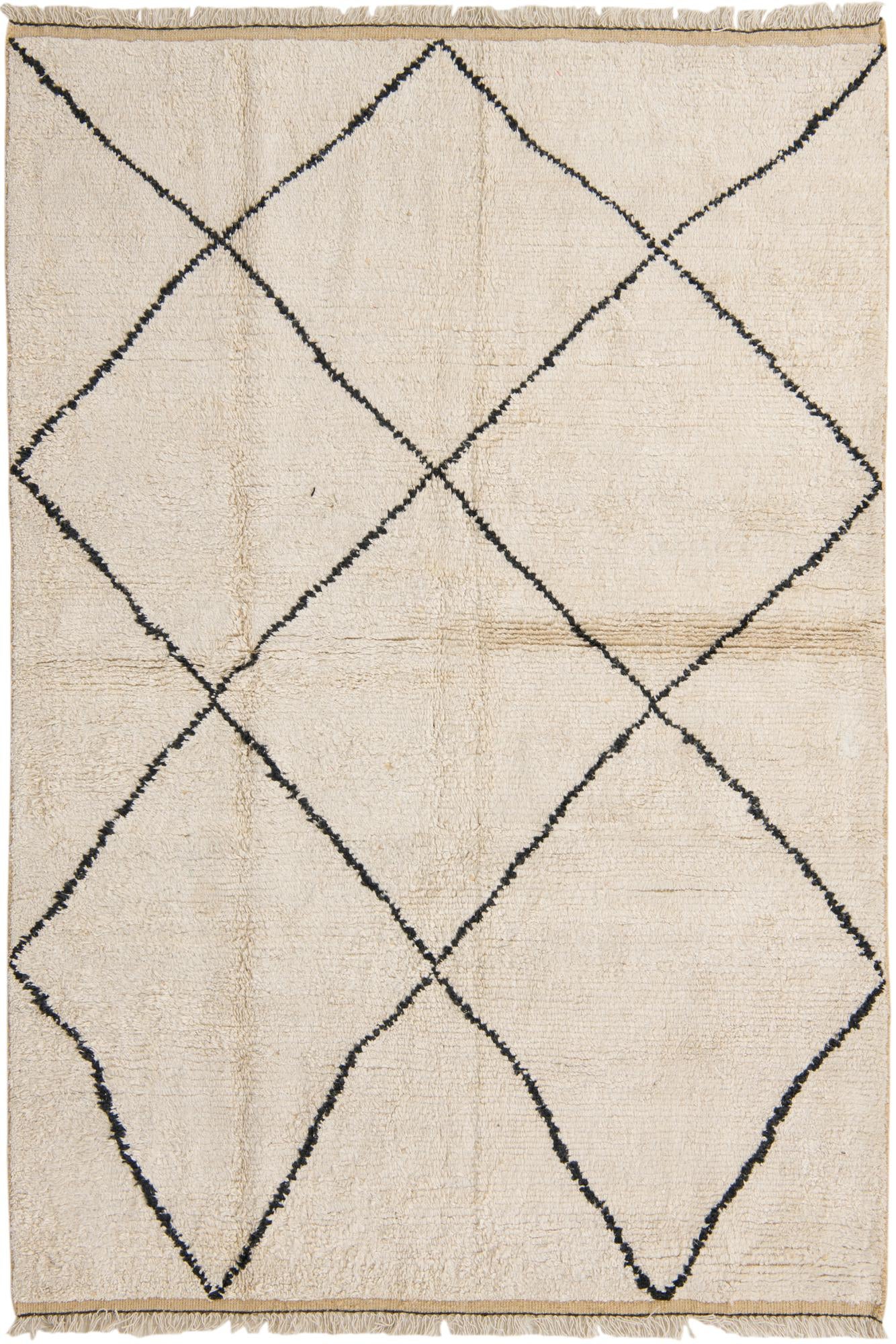 5' 2 x 7' 5 Hand Knotted Moroccan Wool Rug